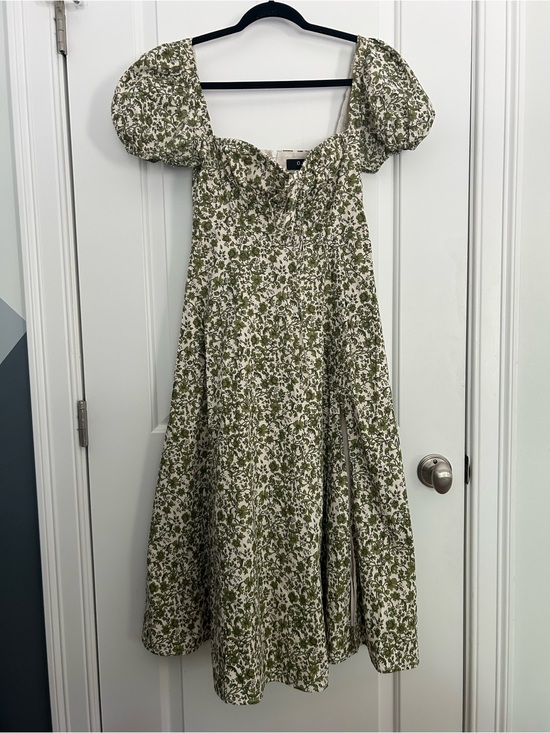 o.p.t Dresses & Skirts - Few Moda O.P.T Cottagecore Green Floral Milkmaid Puff Sleeve Dress